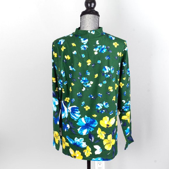 NWT Isaac Mizrahi  Floral Choker-Cutout Top - Large - Picture 3 of 4